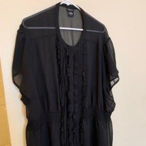 Torrid Sheer Black Top with Ruffles 5X